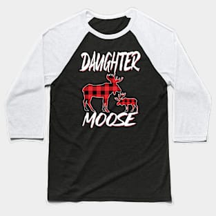 Red Plaid Daughter Moose Matching Family Pajama Christmas Gift Baseball T-Shirt